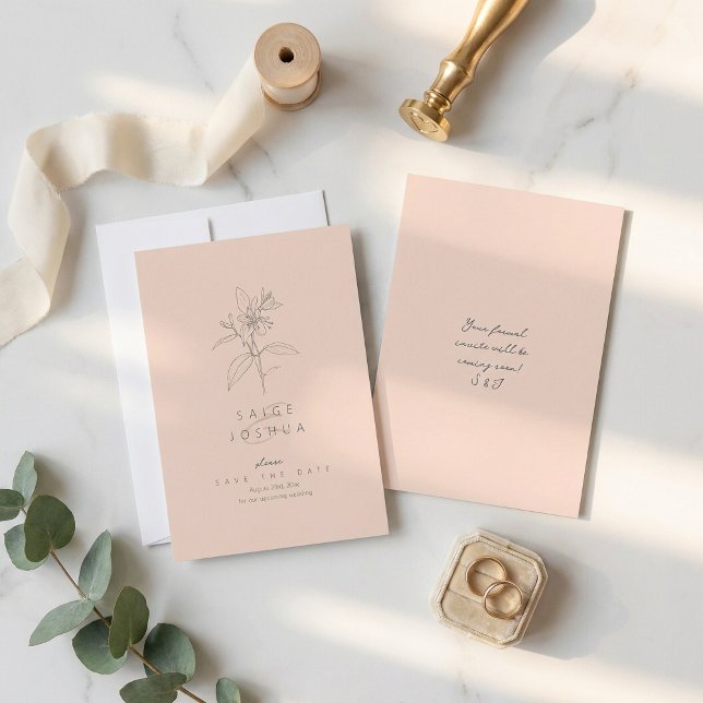 Save The Date Sun-Washed Garden Wedding Blush ID1283 (Créateur téléchargé)