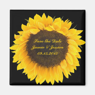 Save the Date Sunflower-choose magnet colour