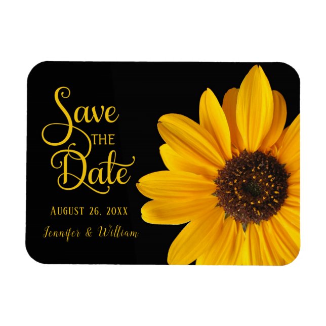Save the Date, Sunflower Magnet (Horizontal)