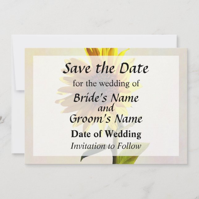 Save The Date Sunflower Profiter du soleil Enregistrer la date (Devant)