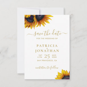Save The Date Sunflowers moderne PHOTO enregistrer la date maria