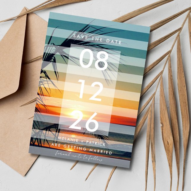 Save The Date Sunset Beach Wedding Photo Enregistrer la date (Sunset Beach Wedding Photo Save the Date)
