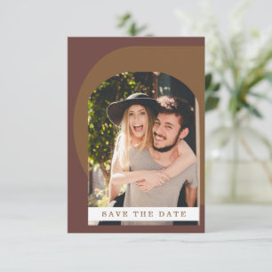 Save The Date Super moderne photo géométrique Brown