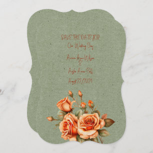 Save The Date Superbe Bouquet Mariage orange et vert