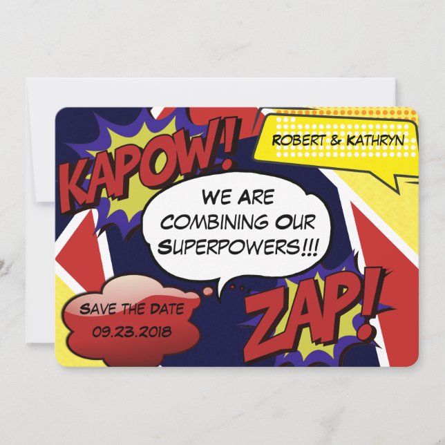 Save The Date Superhero parodie Enregistrer la date Mariage (Devant)