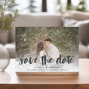 Save The Date Superposition brossée avec fond floral Photo