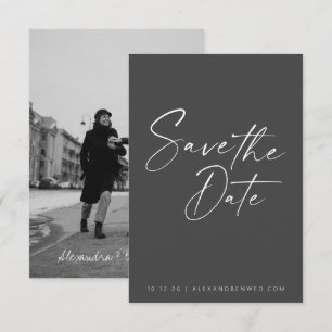 Save The Date Superposition de photo minimaliste noir blanc écri