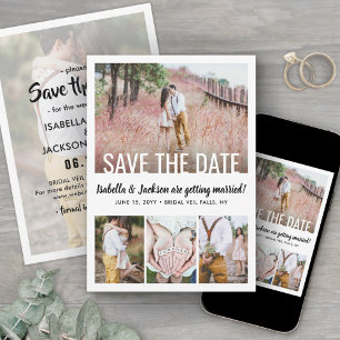 Save The Date Superposition typographique blanche moderne pour u