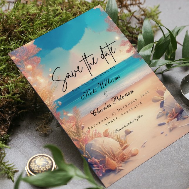 Save The Date Sur la plage Enregistrer la date (Créateur téléchargé)