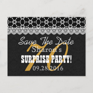 Save the Date SURPRISE 70th Birthday P03C Announcement Postcard