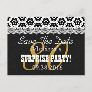 Save the Date SURPRISE 80th Birthday P04C Announcement Postcard