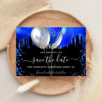 Sweet 16 ballons noirs bleu royal