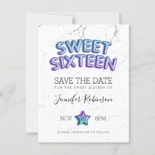Save The Date Sweet 16 Enregistrer La Date Parties scintillant D