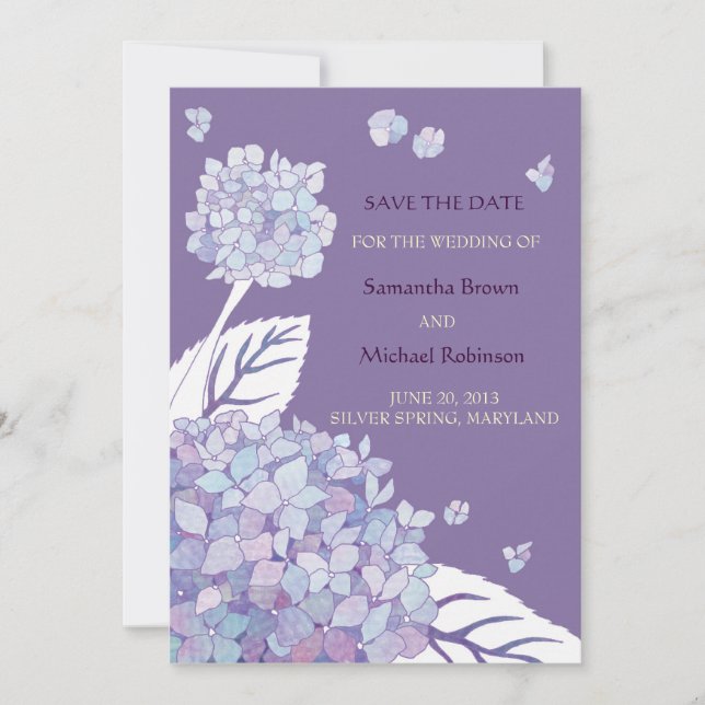 Save The Date Sweet Hydrangeas Mariage Enregistrer la date Invit (Devant)