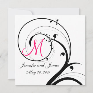 Save the Date Swirl Monogram Wedding Announcement