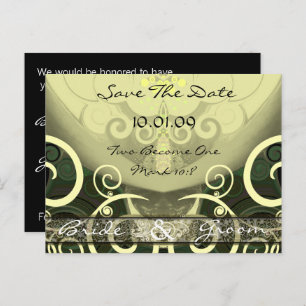 Save the Date Swirled Cala Lily Postcard