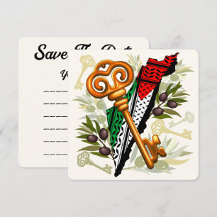Save The Date Symbole clé palestinien du droit au retour