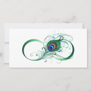Save The Date Symbole d'infini avec plume de paon