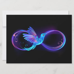 Save The Date Symbole d'infini néon avec colibri brillant