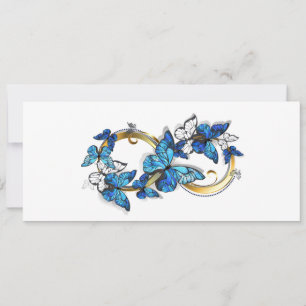 Save The Date Symbole infini de papillons Morpho bleus