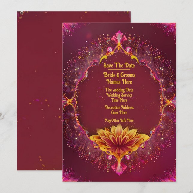 Save The Date Symphonie florale : Collection d'élégance Mariage (Devant / Derrière)