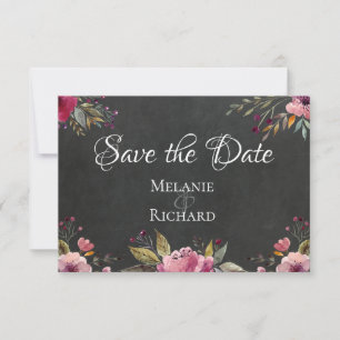 Save The Date Tableau de bord et floral blanc Enregistrer la car