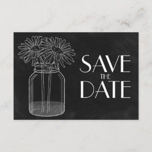 Save The Date Tableau - le pot et les marguerites de maçon font