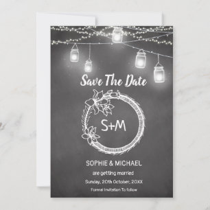 Save The Date Tableau noir blanc Mariage