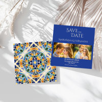 Talavera azulejo bleu tuile vintage Mexique mariag