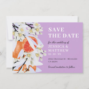 Save The Date Tangerine Agrumes Branches florissantes Wreath Flo