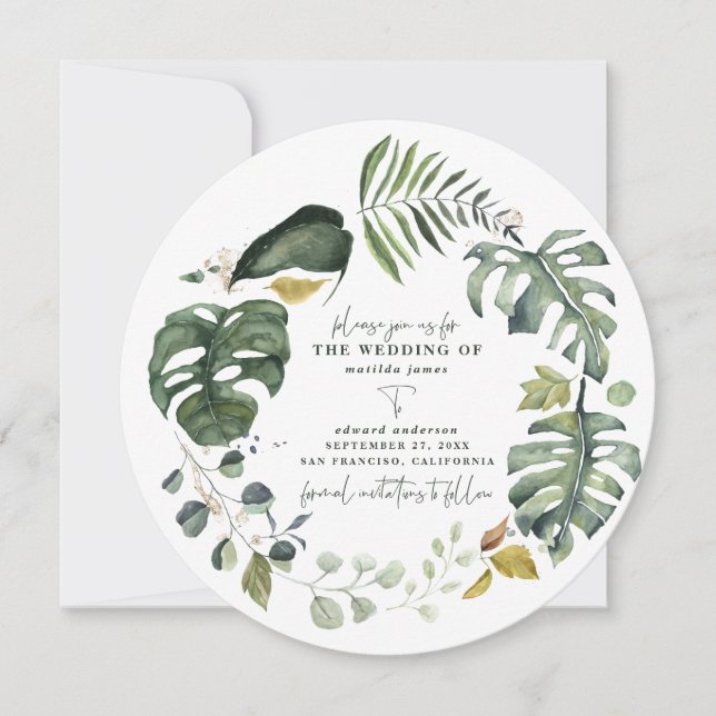 Save The Date Tangerine aquarelle florale mariage à retenir la d (Devant)