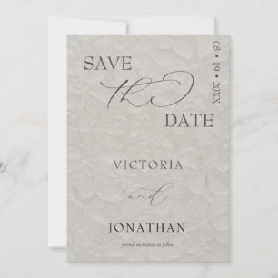 Save The Date Taupe & Noir Simple Élégant 