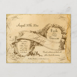Save the Date - Tea Stained Vintage Tharpe 3 Announcement Postcard