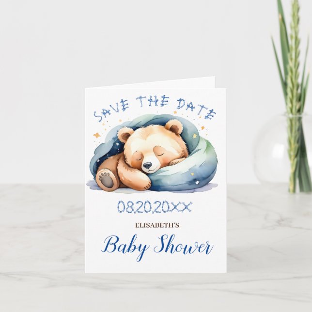 Save the date Teddy Bear Baby Shower Announcement (Front)