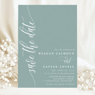 Save The Date Teinte Poussiéreuse Simple Moderne Écriture Faire