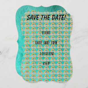 Save The Date Template With Rainbows