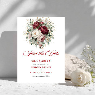 Save The Date Tendance Blush Bourgogne Verdure Enregistrer la Da