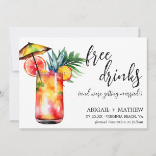 Save The Date Tendance de photo de cocktail de boisson tropicale
