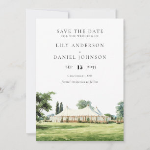 Save The Date Tente Tipi Aquarelle Jardin Mariage Extérieur