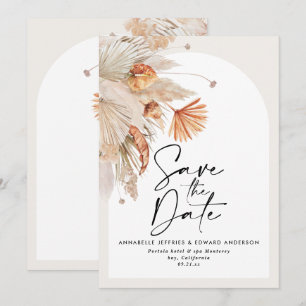 Save The Date Teracotta pampas botanique moderne