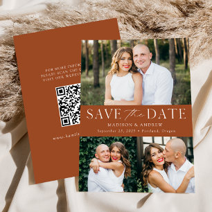 Save The Date Terracotta 3 Photo QR Code