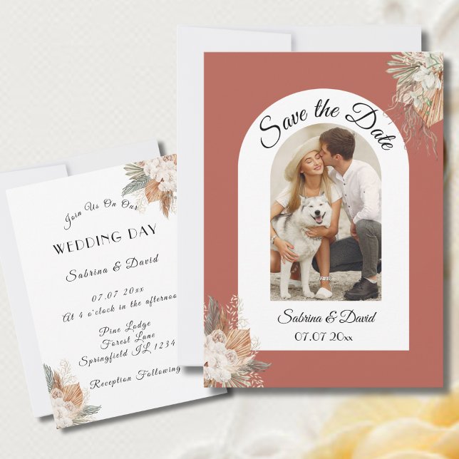 Save The Date Terracotta Arch Photo Invitation (Creator Uploaded)