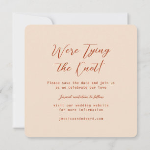 Save The Date Terracotta Brûlé Orange & Beige Boho Rustique Mode