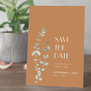 Save The Date Terracotta Eucalyptus Déco Mariage Enregistrer La