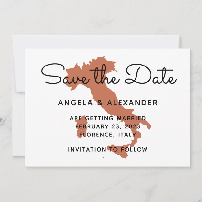 Save The Date Terracotta Italie Destination Mariage (Devant)