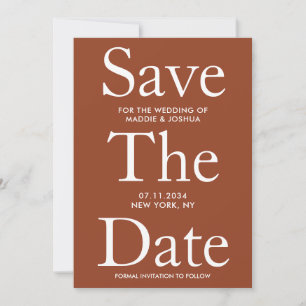 Save The Date Terracotta Moderne Économisez La Date