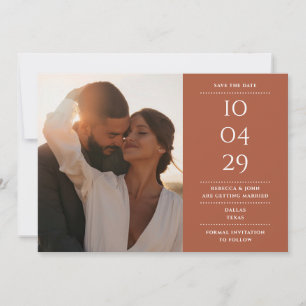 Save The Date Terracotta moderne minimaliste Mariage photo