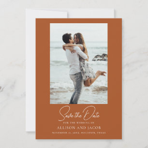 Save The Date Terracotta Photo Mariage Enregistrer La Date