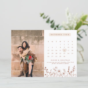 Save The Date Terracotta Rustic Floral Fall Fleur sauvage Photo