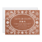 Terracotta Rustic Papel Picado Enregistrer la date